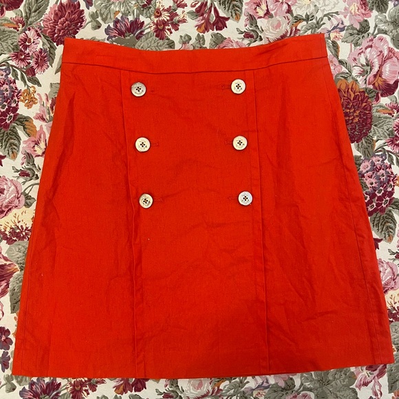 J. Crew Dresses & Skirts - Linen skirt anchor button sailor